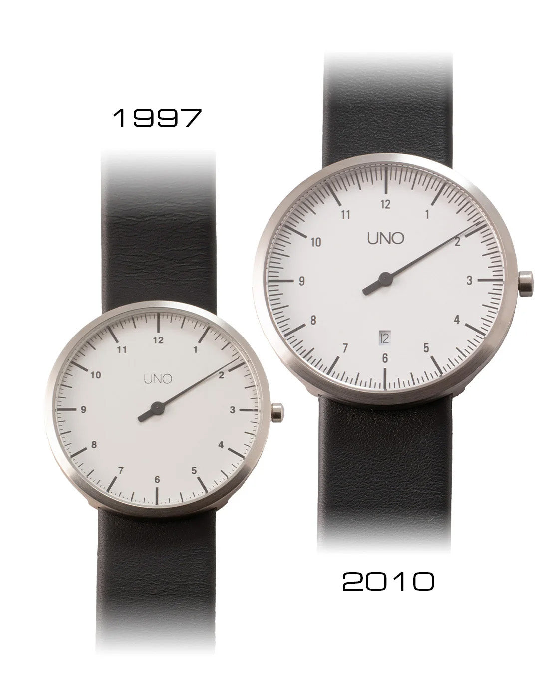 The first UNO one-hand watch in a stainless steel case.