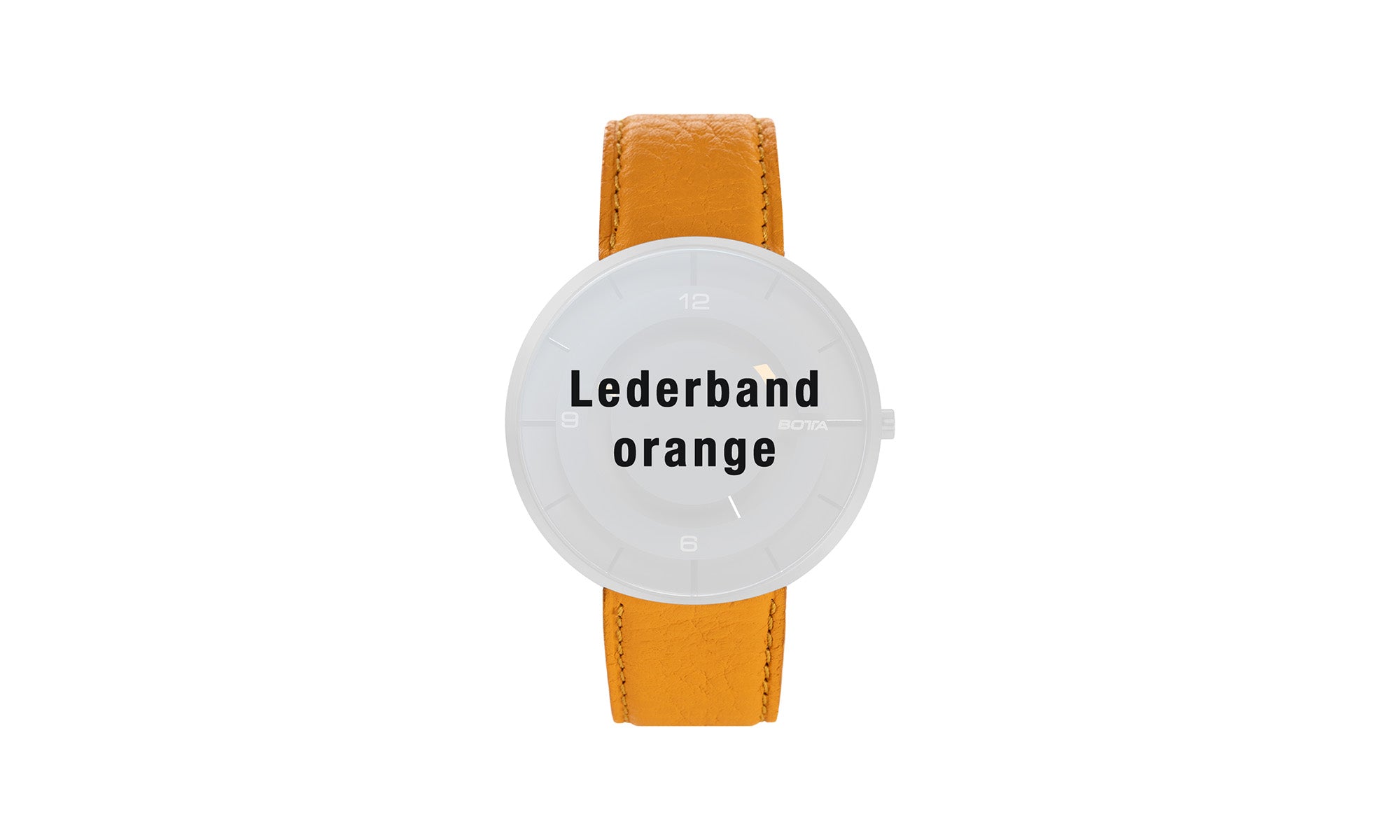 Leather watch strap orange