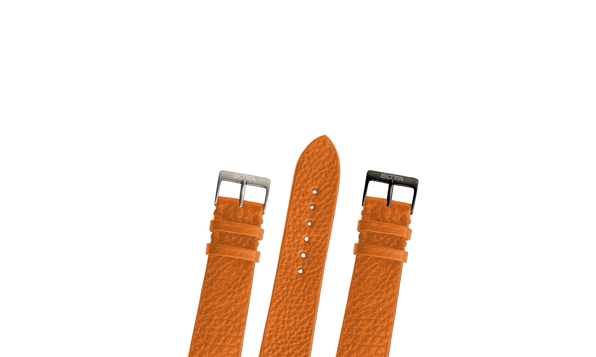 Leather watch strap orange